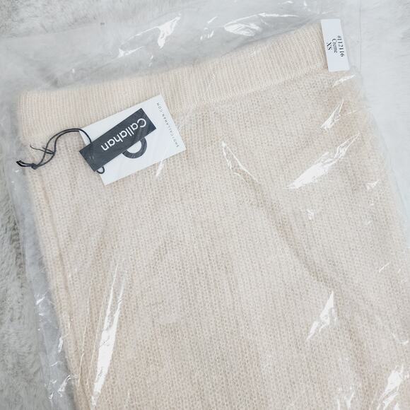 Callahan Revolve Genny Fuzzy Eyelash Knit Midi Skirt Cream White XS Cozy - Picture 15 of 16